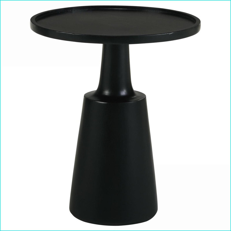 Table basse en bois de manguier noir avec plateau en relief et amp; Base stable pour le salon