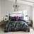 5 Piece Comforter Black Full/queen, Elegant Botanical Pattern, , 2 Decorative Pillows, Matching Shams, , Machine Washable Full/queen Bed , Pieces, With Enticing Print, ,