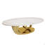 Table basse moderne en faux marbre, tables en pierre frittée avec base en acier inoxydable-2041997756