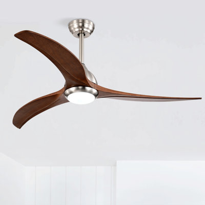 52" Ceiling Fan, Indoor Outdoor Ceiling Fan With Light With Remote Control, Noiseless Reversible Motor, 6 Speed ,3 Color , For Patio Living Room, Bedroom, Office,Indoor