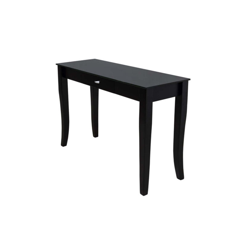 Bouleaux 110cm Glass Top Console Table, Black
