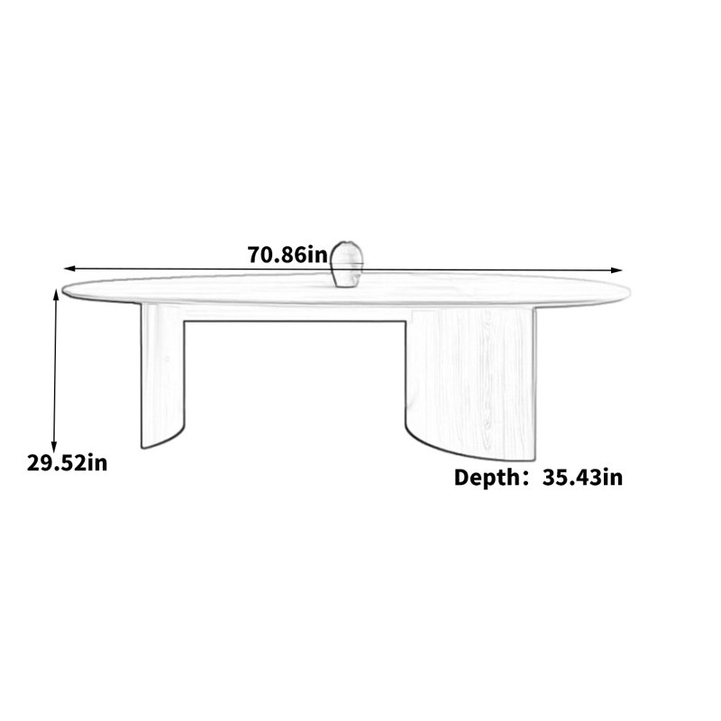 Table de salle à manger French Fashion, H 29,52 po x L 70,86 po x l 35,43 po