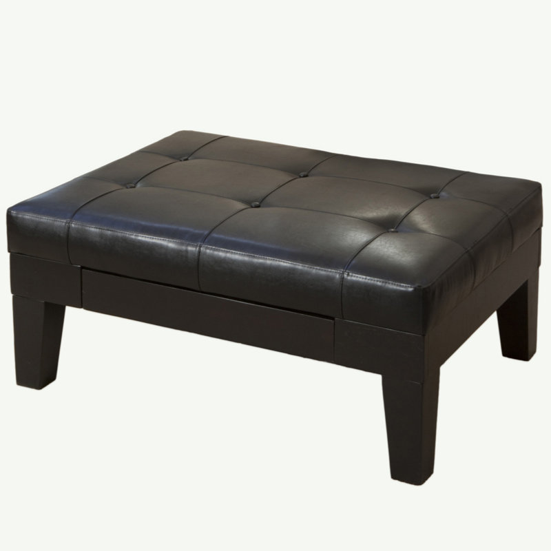 OTTOMAN AVEC TIROIR, Noir