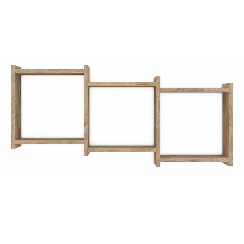 Aydogan 3 Cube Horizontal or Vertical Cubby Shelf, Light Oak