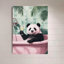 Drôle de panda dans une baignoire sans cadre, art mural 24 po x 36 po