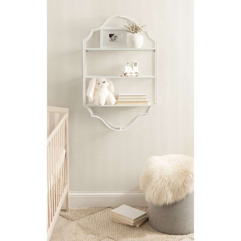 Leanna Ornate Tiered Wall Storage Shelf, White