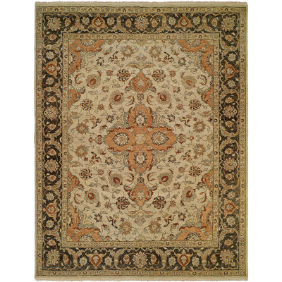 Athina Wool Oriental Area Rug in Beige/Brown