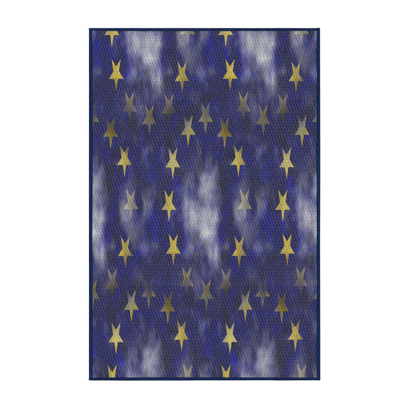 Bleu Tapis décoratif phillippi, Rectangle 8 pi x 12 pi