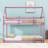 Twin Over Twin  Wood House-Shaped Floor Bunk Bed With Ladder And Guardrails-1408598690