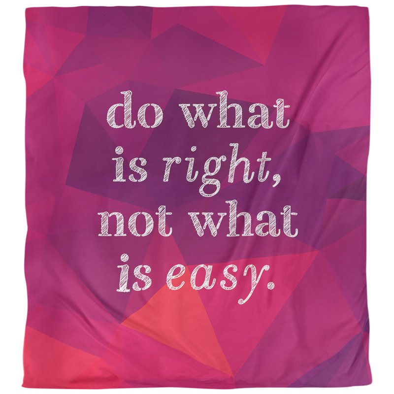 Housse de couette simple do what is right quote, Rubellite, Housse de couette pour très grand lit