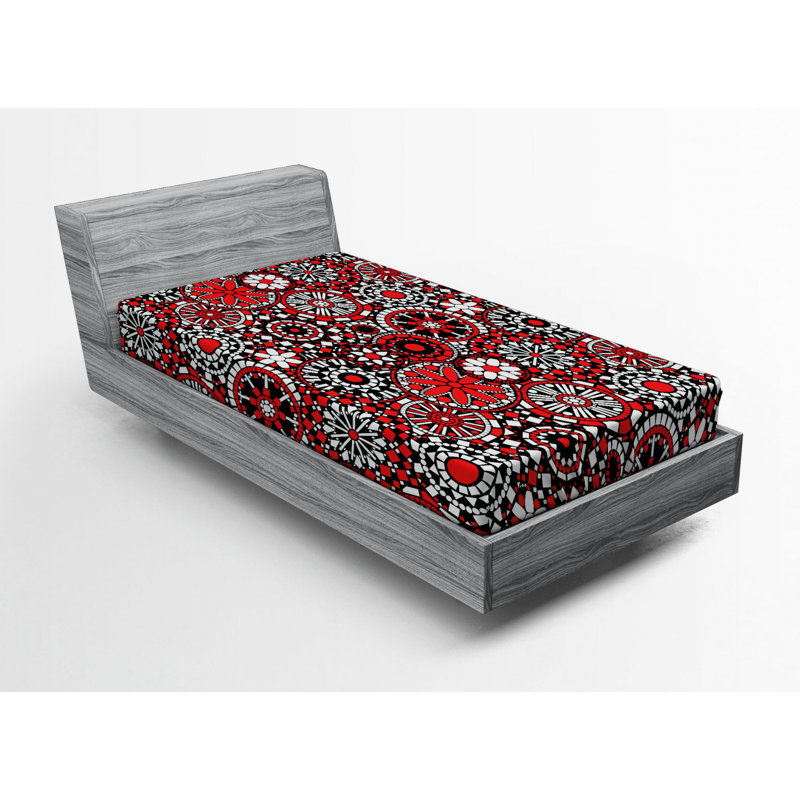 Microfiber Floral Fitted Sheet, Twin Fitted Sheet