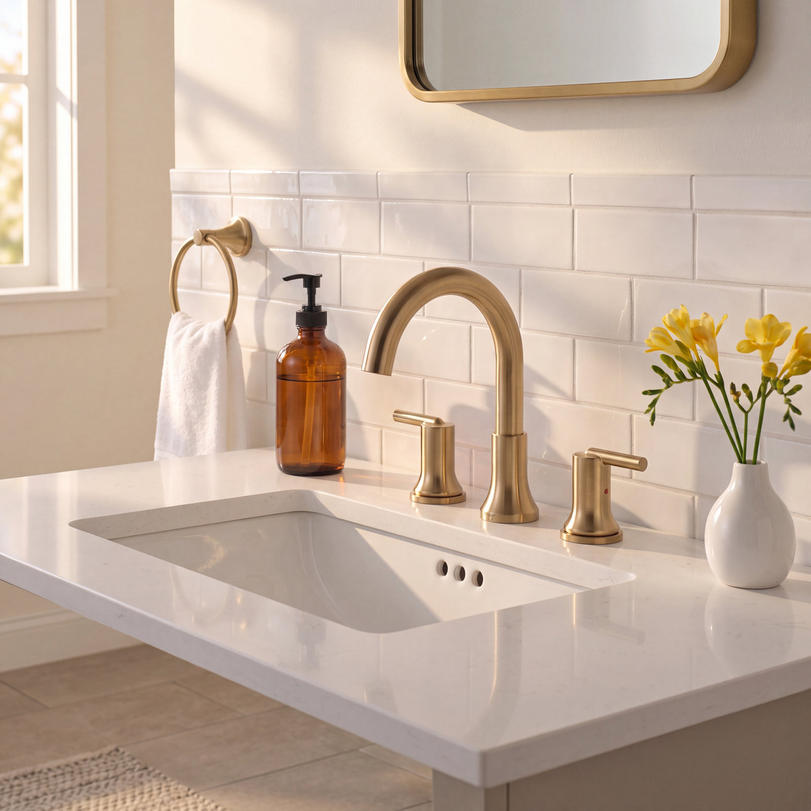 Trinsic Deck-Mounted Roman Tub Faucet, Brilliance Champagne Bronze