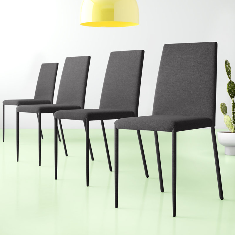 Kharbanda 48cm H Linen Upholstered Side Chair in Grey, Grey