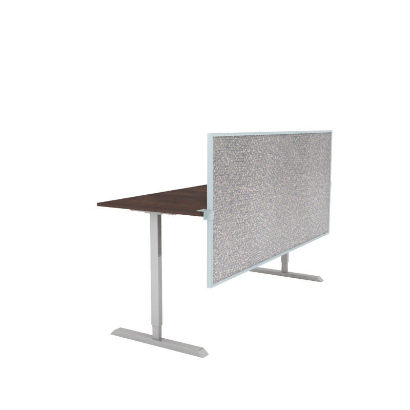 Panneau d'intimité à écran divisé acoustique, Naturel / naturel, Aluminium, 24" H x 60" lx 0.63" d