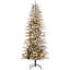 Arbre de Noël artificiel 7,5 pi avec 7,5 branches de neige floquées, 350 lumières claires jaunes chaudes, ouverture automatique, ampoule supplémentaire