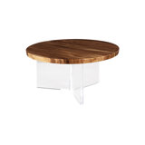 Floating Round Dining Table With Acrylic Legs, Natural