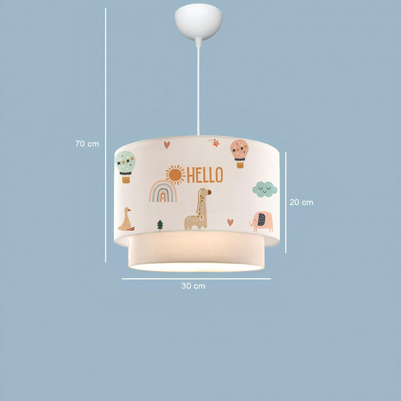 Elegant Fabric Chandelier Light Fixture, 11.8 in Cap Diameter x 7.9 in Cap Height, Total Height: 27.6 in | E27 Max 40W | Stylish Home Lighting for Living Room, Dining Room & Bedroom, Modern Design & Warm Ambiance