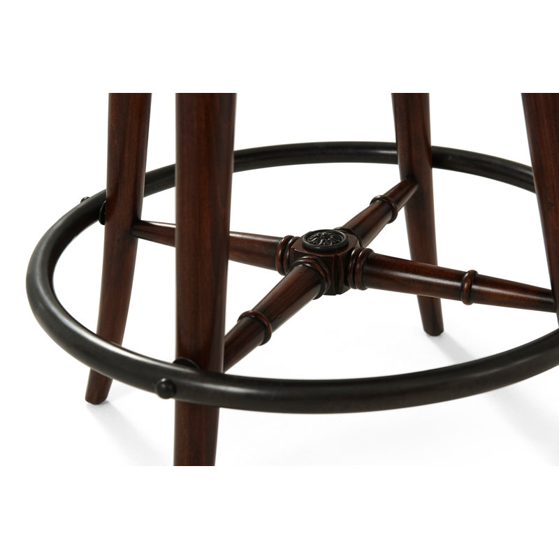 Simple Pleasures Swivel Upholstered Stool with Solid Wood Frame