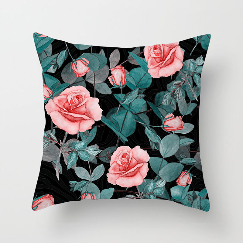Indoor / Outdoor Floral Square Cushion Cover Cushion