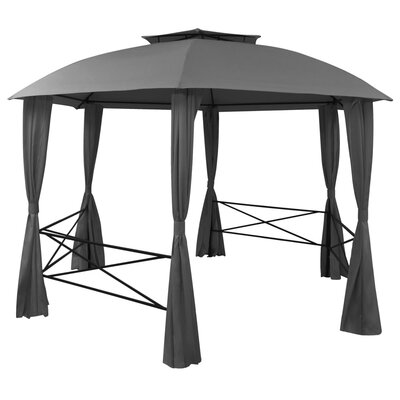 Remmy Canopy Patio Pavilion Hexagonal Gazebo Outdoor Party Tent with Curtains -  Arlmont & Co., 110839B8187D4DDFB551E2BF8CAC4184