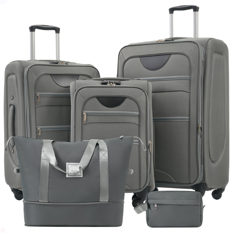 Softside Luggage Expandable 3 Piece Set Suitcase With Duffel Bag Upright Spinner Softshell Lightweight Luggage Travel Set