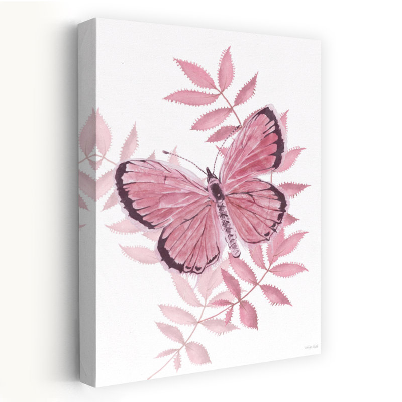 «The Blush Flutter II», délicat papillon d'art contemporain, H 24 po x l 16 po