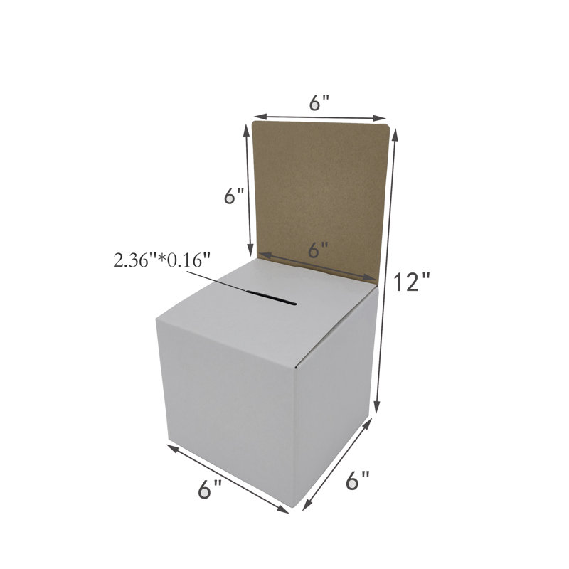 Boîte de 10 petites boîtes de tombola en carton blanc 6 x 6 x 12 po