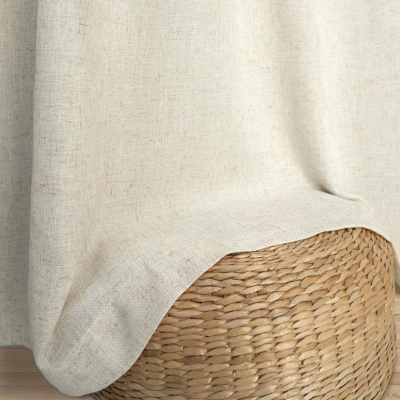 Rideaux occultants 100% naturels Goffredo pour chambre à coucher Double couche Drape Farmhouse, L 52 po x L 84 po