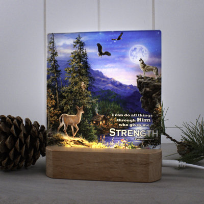 Welcome to the Woods avec veilleuse Scripture