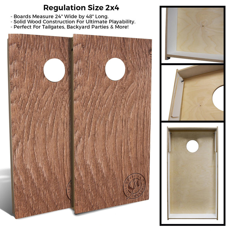 Slick Woody's Cornhole Co Solid Wood Foldable Cornhole Set