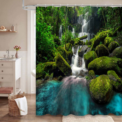 Magnifique rideau de douche avec 12 crochets