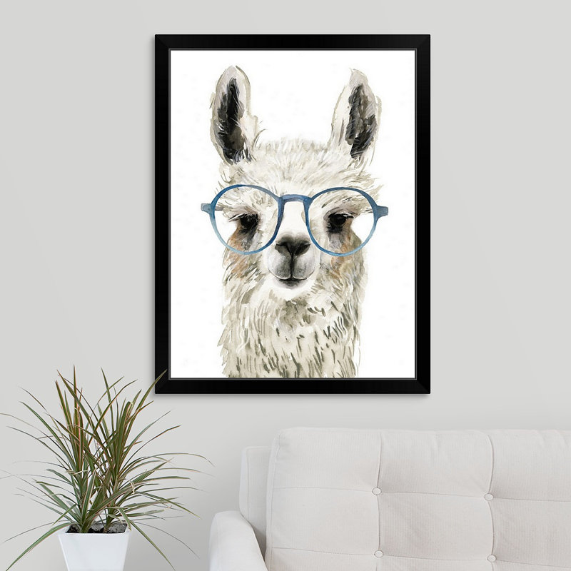 Novogratz «Calcating Llama I», reproduction d'art encadrée, Cadre noir, H 33 po x l 26 po x P 1 po