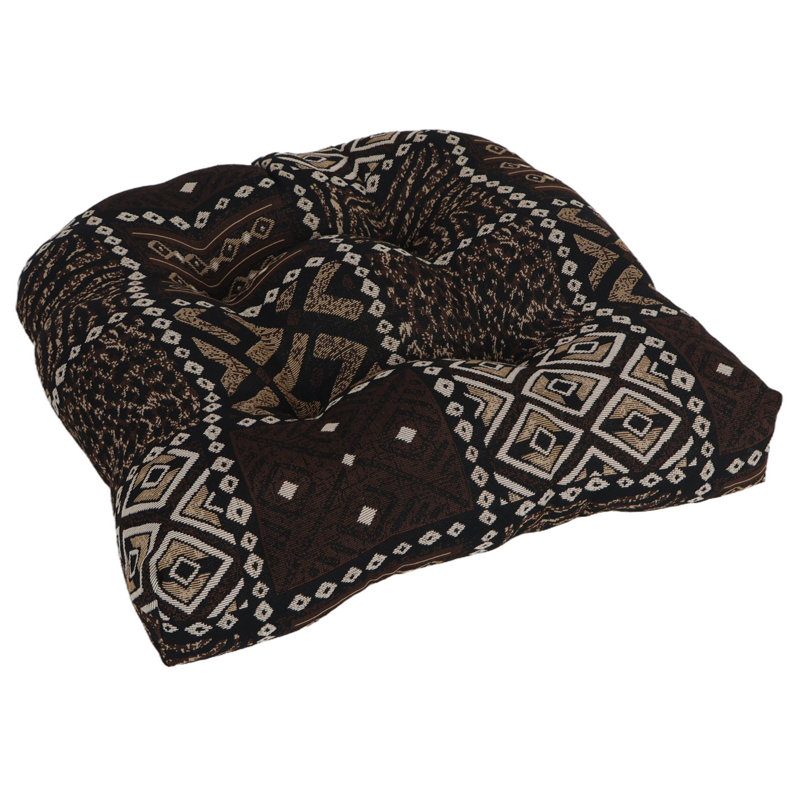 19-Inch Rounded Back Tapestry Chair Cushion