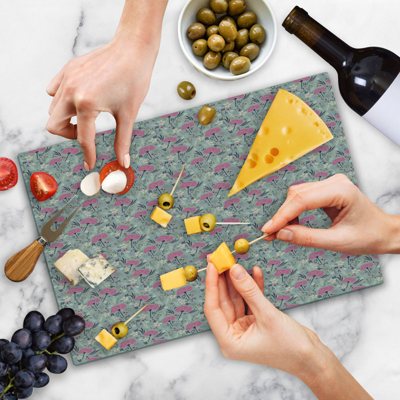 Ambesonne Floral Cutting Board Large Size Repeating Dandelions Multicolor
