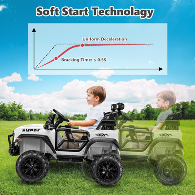 24V 2-Seater Ride-On Toys Electric Jeeps With Remote Control, Bluetooth, Music, Lights, 3 Speeds