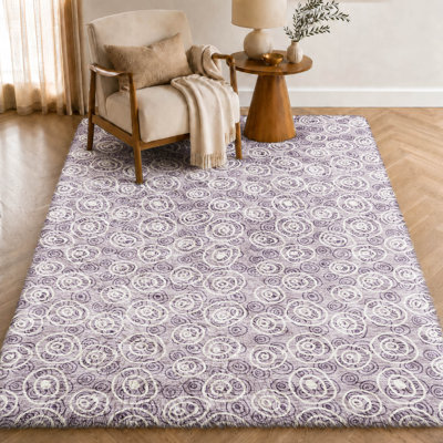 Tapis Dream Shag ADS728 à cercles, lavable à la machine de qualité supérieure