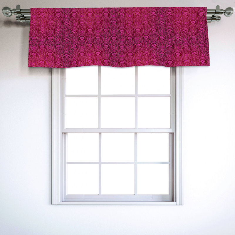 Sateen Floral Ruffled Window Valance