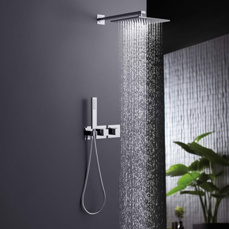 Thermostatic Complete Shower System with Rough in-Valve, Chrome