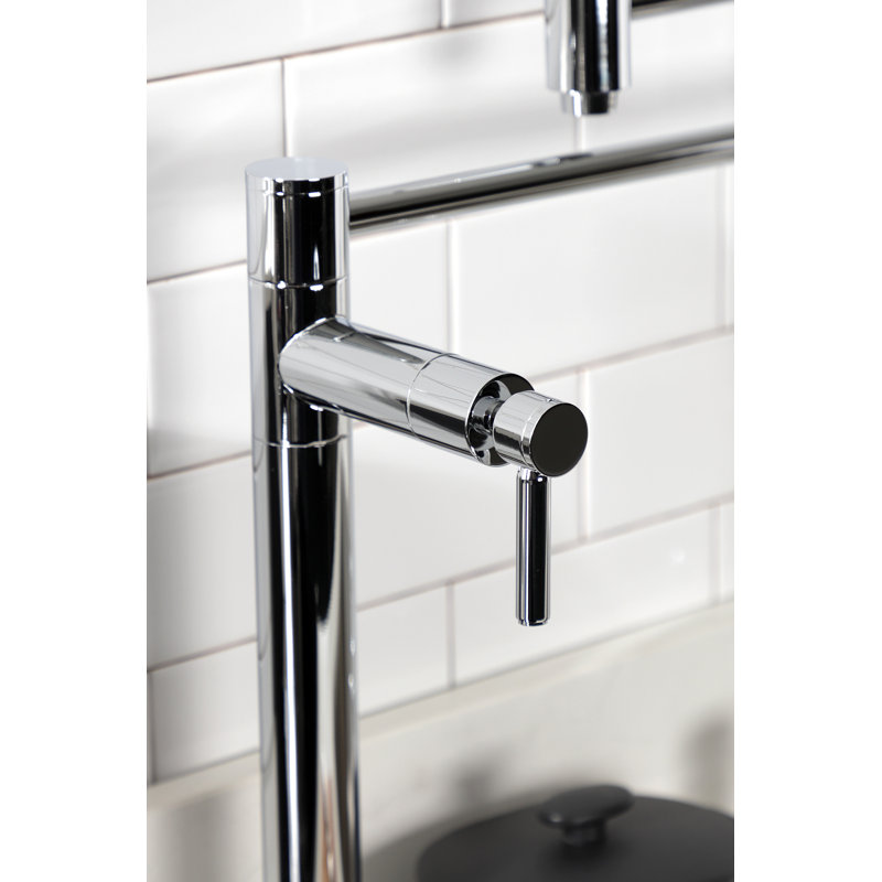 Polished Chrome Dual Handle Deck Mount Pot Filler Faucet
