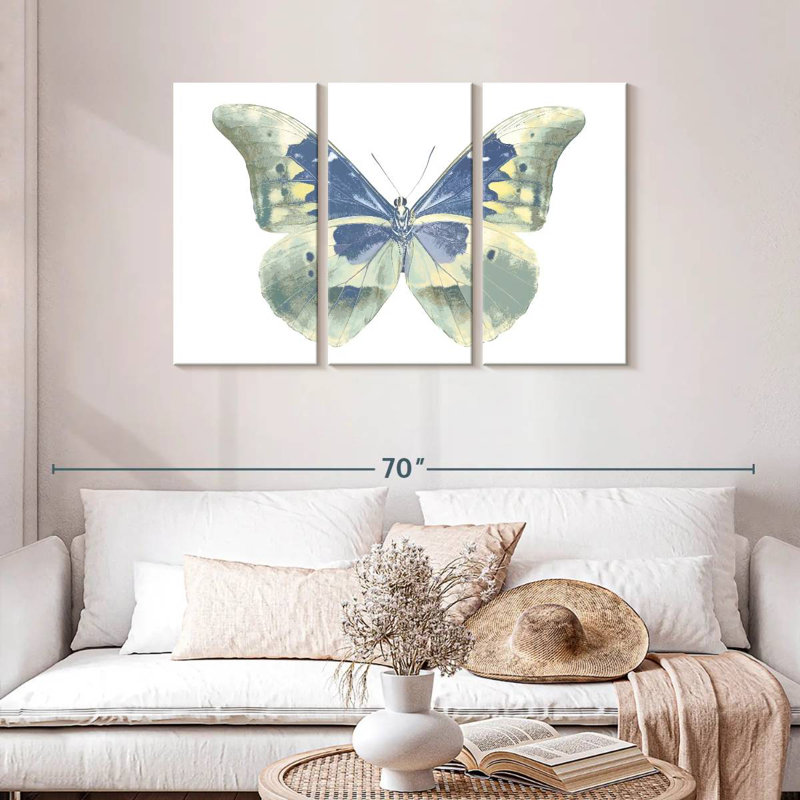 Brampt Butterfly In Indigo, 28" H x 45" W