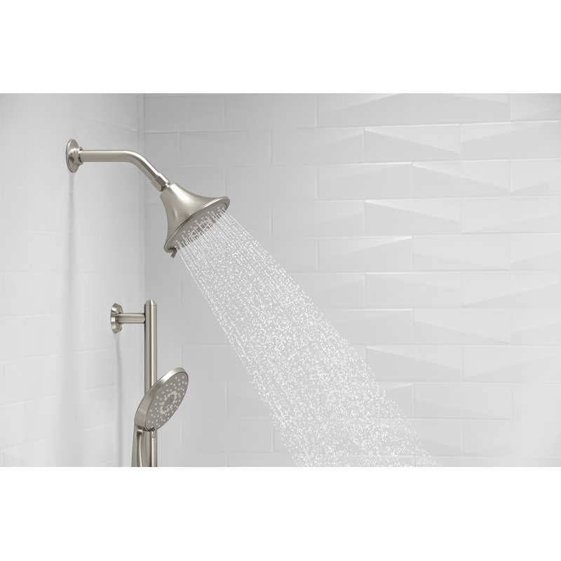 Pomme de douche à main multi-fonctions 1,75 gallons avec jet d'air à induction Katalyst Forte, Nickel brossé éclatant
