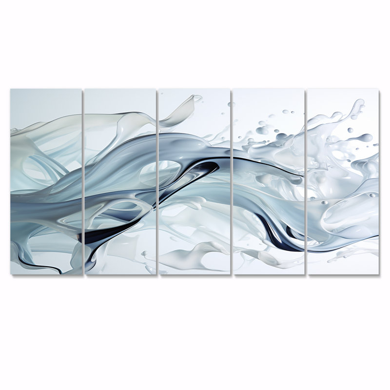 «Liquide source Innocence», art mural sur toile 5 pièces, H 28 po x l 60 po