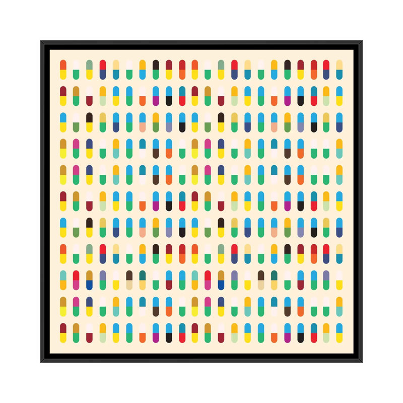 « modern 10 capsules souvenirs », impression sur toile, H 18 po x l 18 po x P 1,5 po, Toile avec cadre noir, Pas de tapis