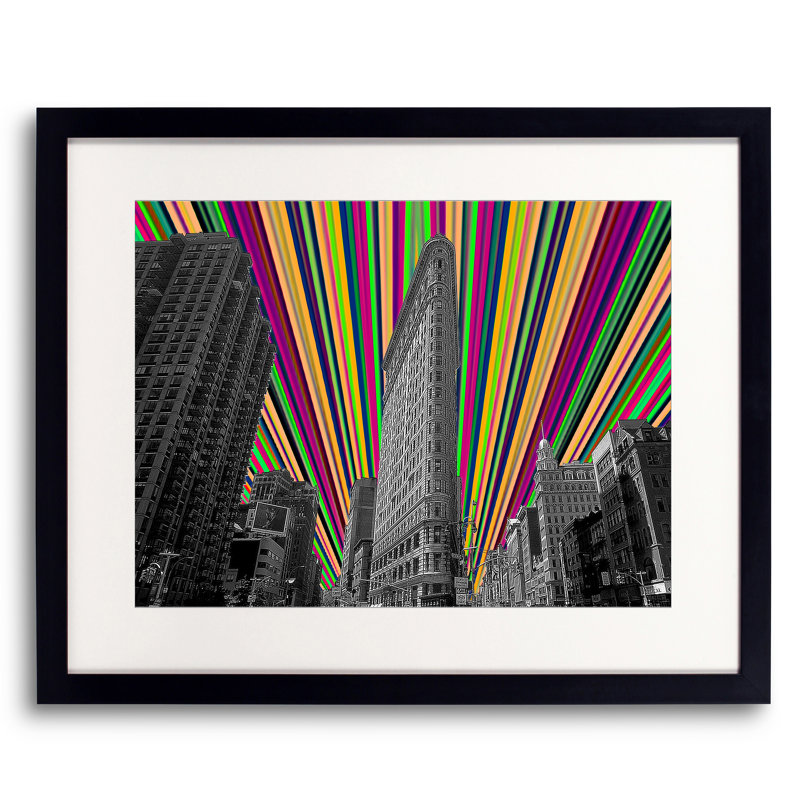 Flatiron Building NYC, Spring Print by Batya Kuncman, Black Framed Paper, 17.25" H x 21.25" W