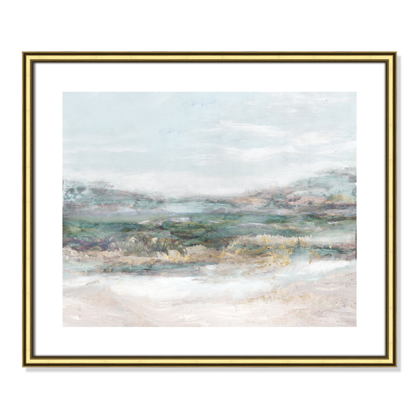 Gold Framed Paper, White, 21.5" H x 25.5" W x 0.875" D