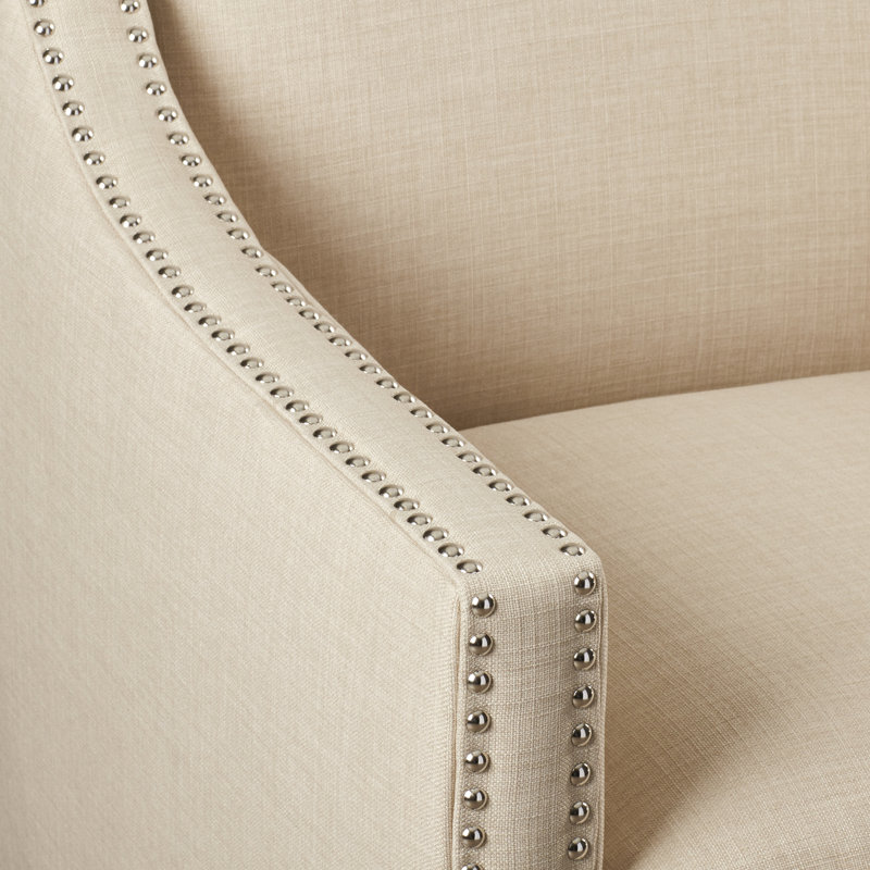 Damira 29" Wide Polyester Armchair, Natural Chenille