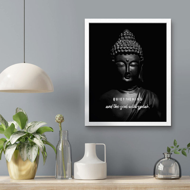 «Wise Buddha Quotes Calming Zen Relaxing Peaceful Yoga» sur, Blanc, H 14 po x l 11 po