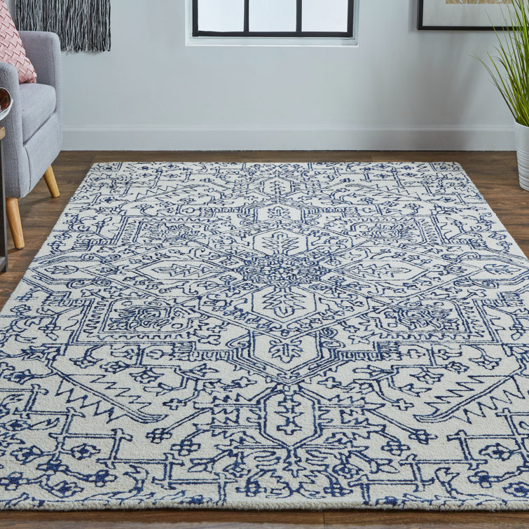 Nathalia Performance Hand Tufted Wool Oriental Indoor Rug