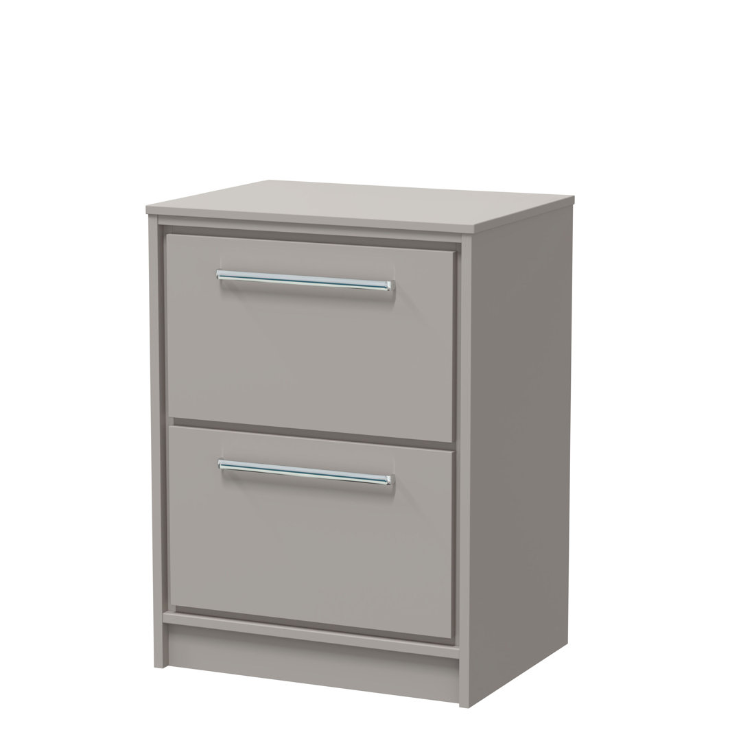Hudson Reed Lille 600mm Fern Green 2 Drawer Floor Standing Vanity Unit With Co-ordinating Worktop