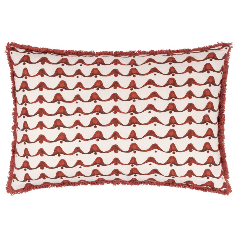 Avery Geometric Chestnut Red Rectangular Scatter Cushion